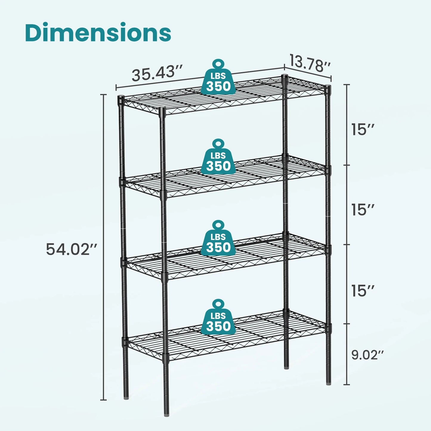 3-5 Tier Storage Bookshelf Adjustable Metal Wire Racks Heavy Duty Standing Shelf Organizer for Living Room and Kitchen